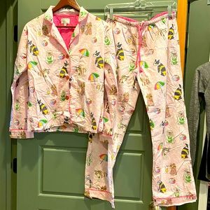PJ Salvage 2 piece pajama set. Summer theme with dogs.  100% cotton.